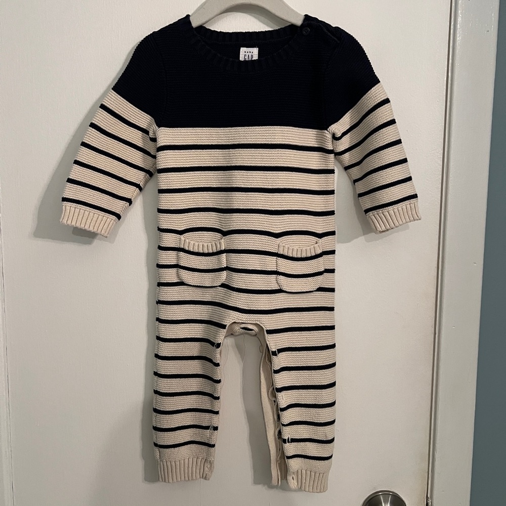 Bay Gap Navy and Cream one piece sweater